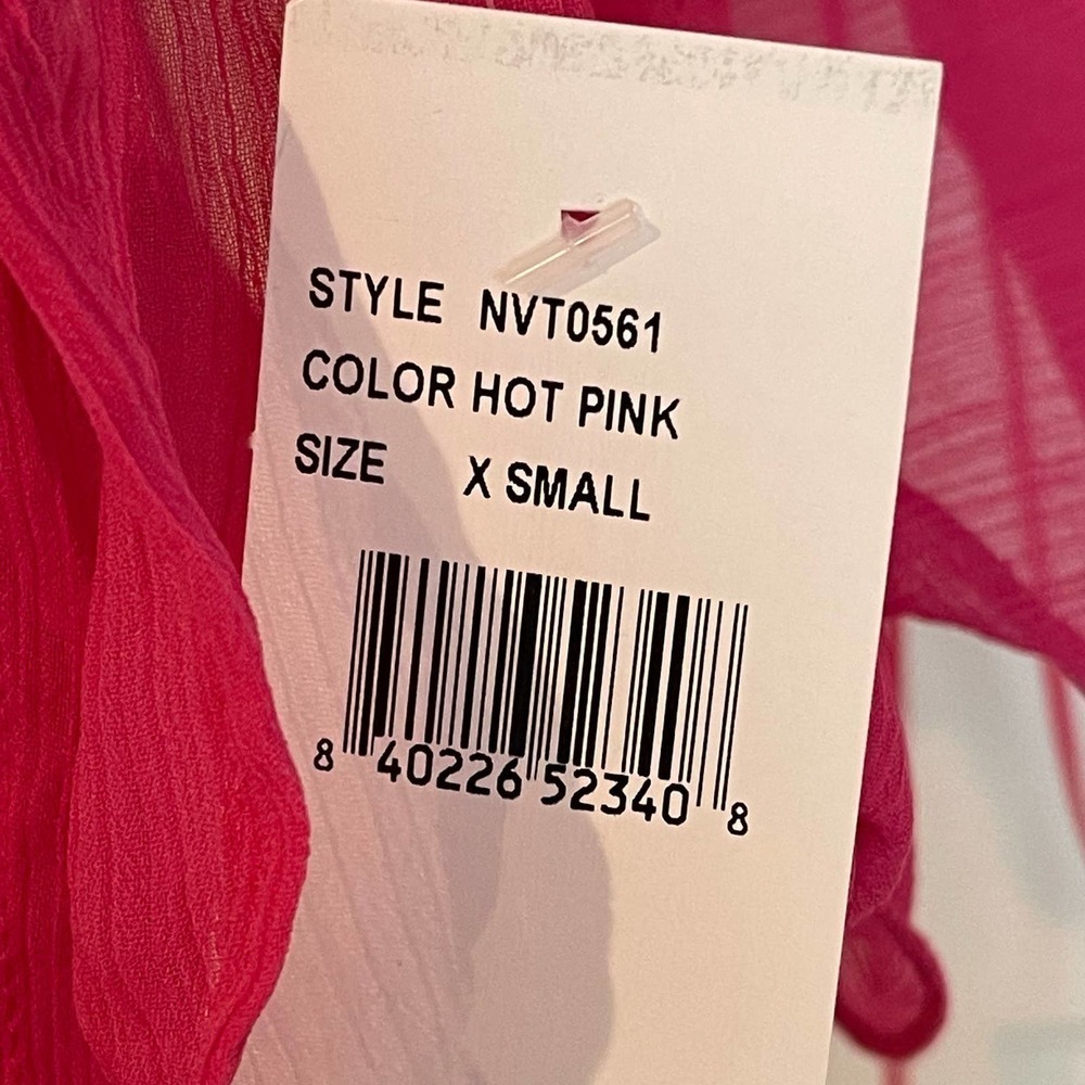 NEW VICI COLLECTION Cutout Chiffon Peplum Blouse Pink Size XS - Picture 6 of 11